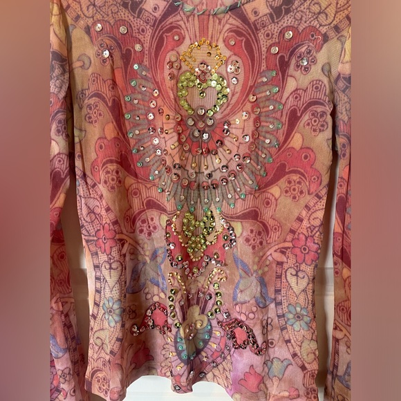 Insane Y2K 90s rave micromesh sequin top - Picture 5 of 6